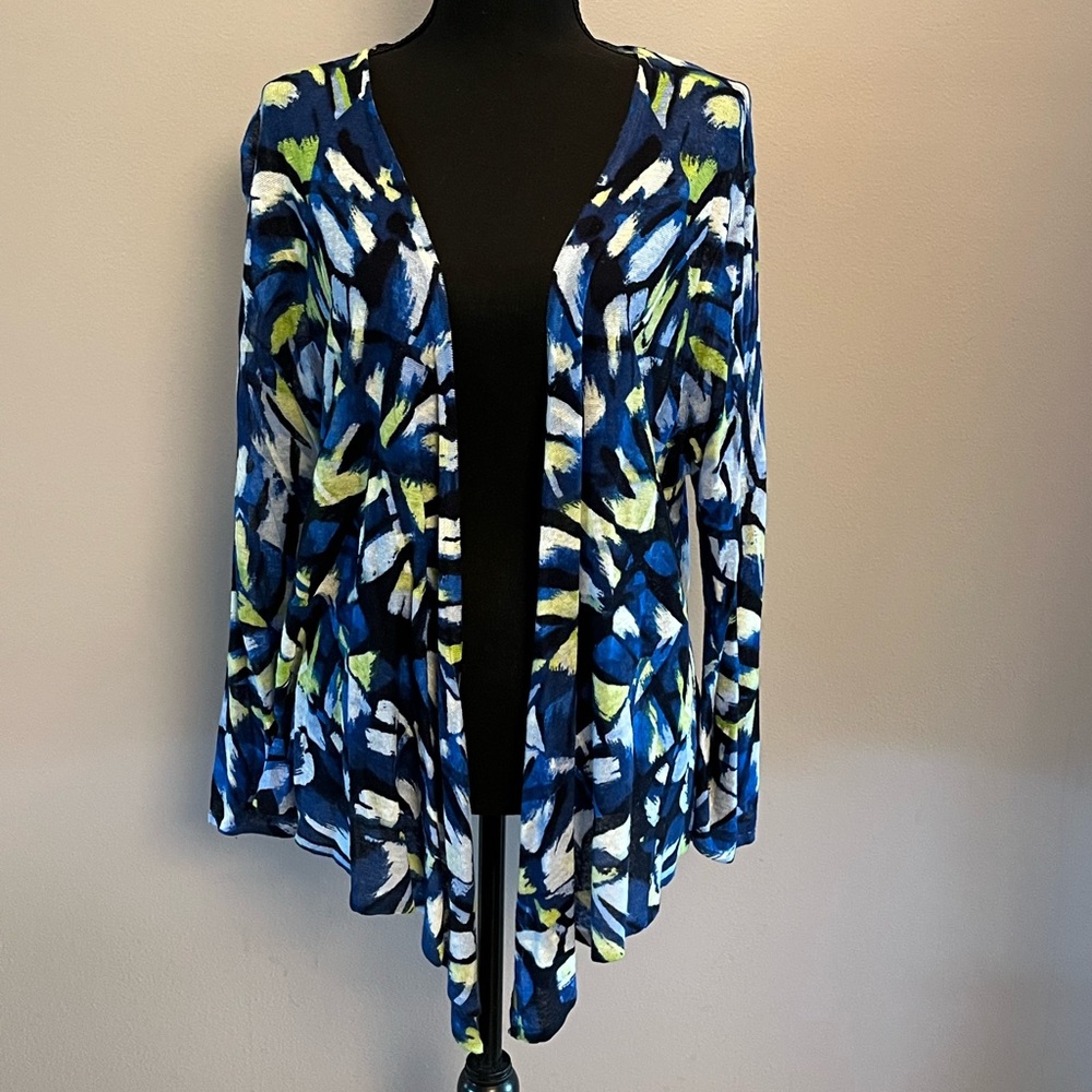 ZOZO Size XL Cardigan in Blues and Yellow